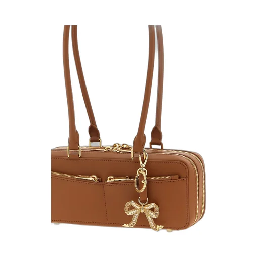 Self-Portrait Bow Charm Embellished Baguette Shoulder Bag