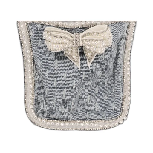 Self-Portrait Denim Bow Embellished Mini Dress
