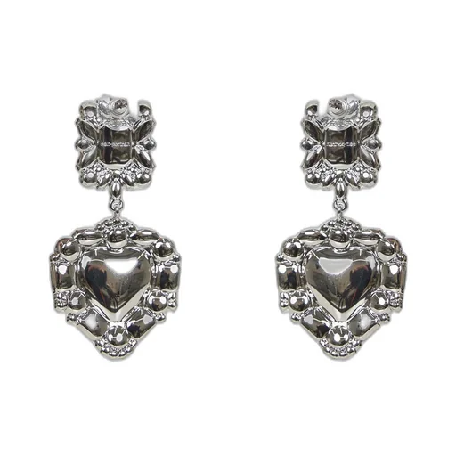 Self-Portrait Heart Shaped Pendant Earrings