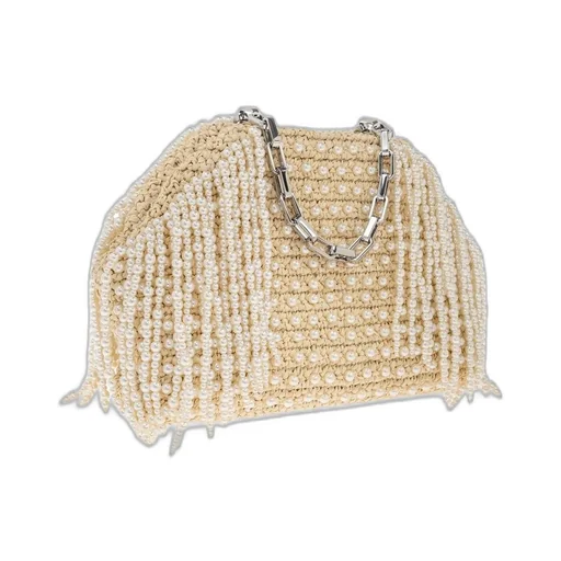 Self-Portrait Embellished Fringe Clutch Bag