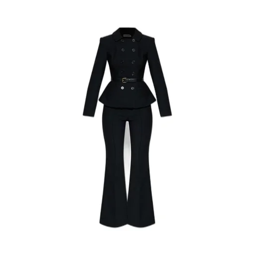Self-Portrait Double Breasted Belted Blazer Flared Trousers Jumpsuit