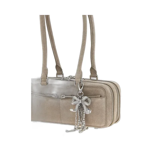 Self-Portrait Bow Charm Embellished Baguette Shoulder Bag