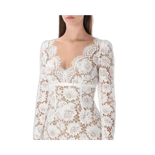 Self-Portrait Floral Laced Midi Dress