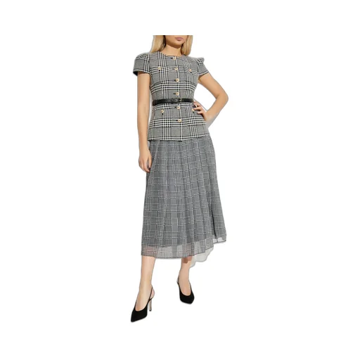 Self-Portrait Houndstooth Midi Dress
