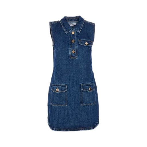 Self-Portrait Denim Sleeveless Mini Dress