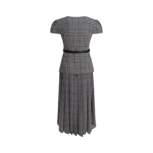 Self-Portrait Houndstooth Midi Dress