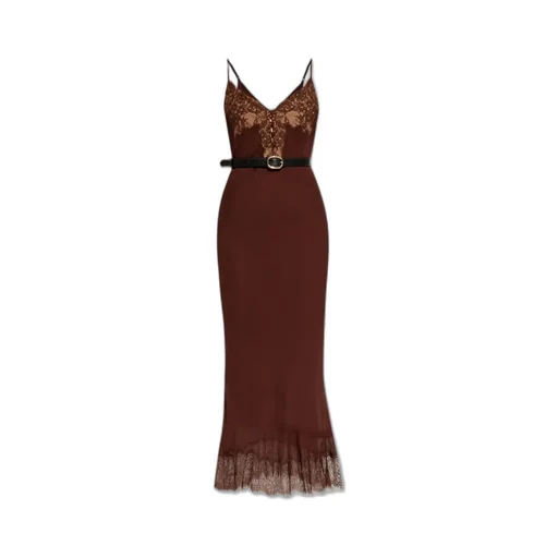 Self-Portrait Spaghetti Strap Belted Midi Dress