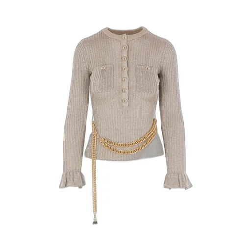 Self-Portrait Lurex Ribbed Knit Top