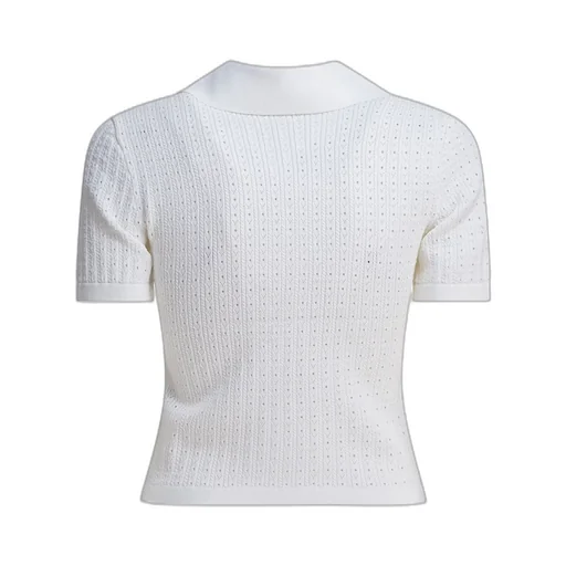 Self-Portrait Knitted Polo Top