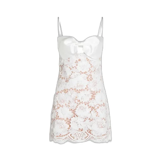 Self-Portrait Lace Bow Mini Dress