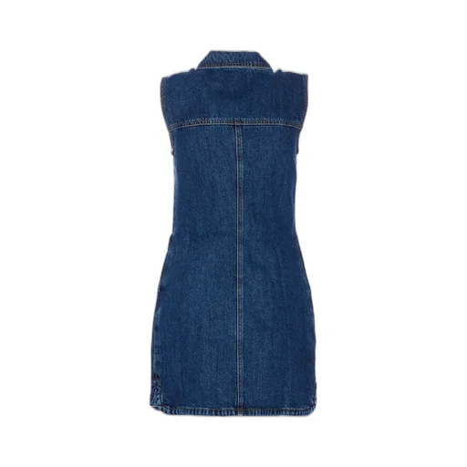 Self-Portrait Denim Sleeveless Mini Dress
