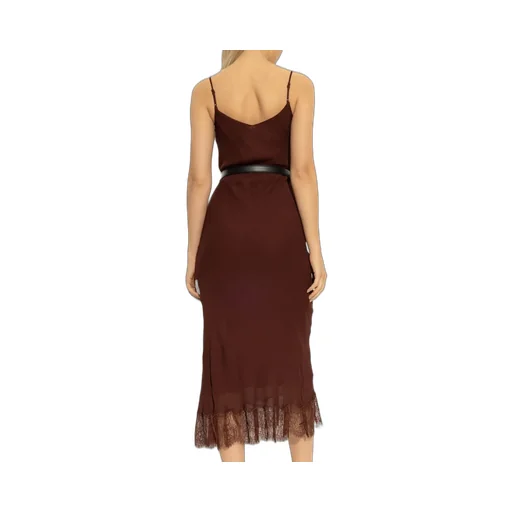 Self-Portrait Spaghetti Strap Belted Midi Dress