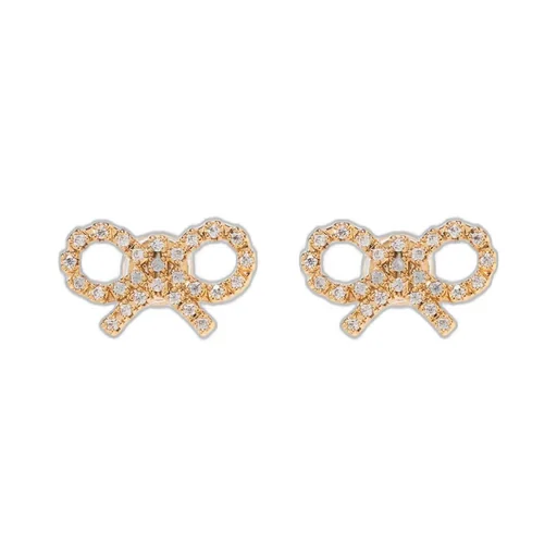 Self-Portrait Embellished Bow Earrings