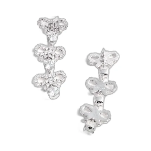 Self-Portrait Embellished Micro Bow Tiered Earrings