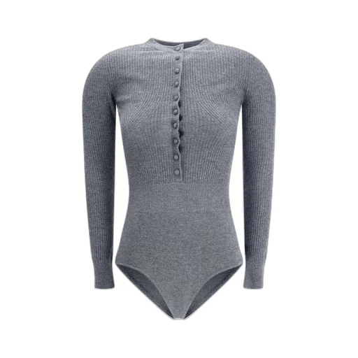 Self-Portrait Long Sleeved Ribbed-Knit Bodysuit