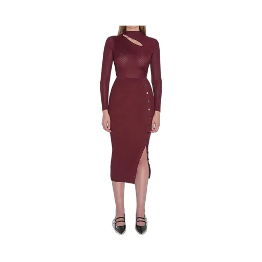 Self-Portrait Cut-Out Detailed Knitted Midi Dress