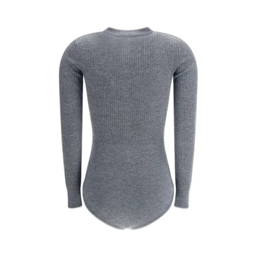 Self-Portrait Long Sleeved Ribbed-Knit Bodysuit