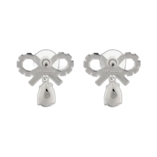 Self-Portrait Micro Bow Droplet Embellished Earrings