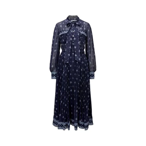 Self-Portrait Printed Chiffon Midi Dress