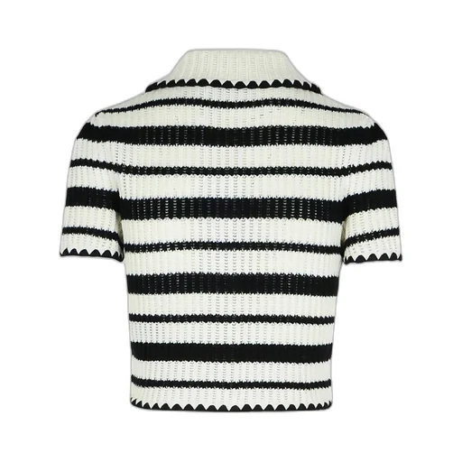 Self-Portrait Striped Crochet Top