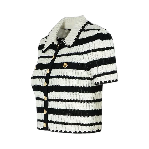 Self-Portrait Striped Crochet Top