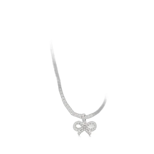 Self-Portrait Embellished Bow Tennis Necklace