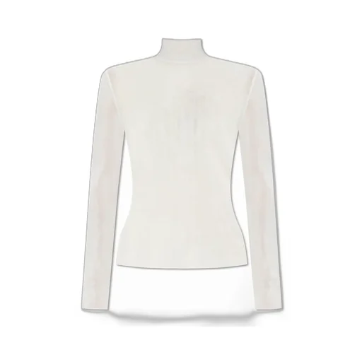 Self Portrait Turtleneck Semi-Sheer Top