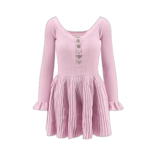 Self-Portrait Ribbed Knit Mini Dress