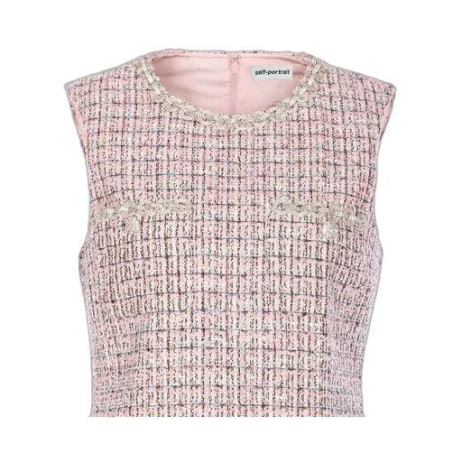 Self-Portrait Boucle Sleeveless Mini Dress
