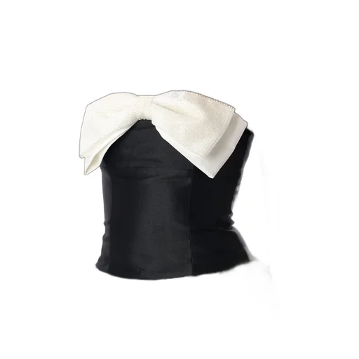 Self-Portrait Taffeta Contrast Bow Midi Dress