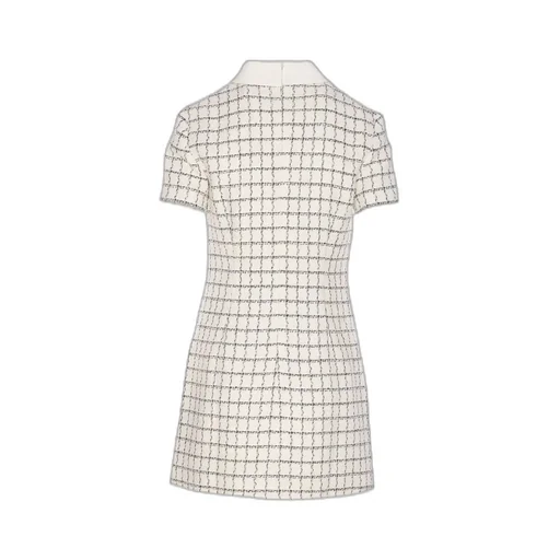 Self-Portrait Checked Boucle Mini Dress