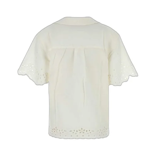 Self-Portrait Embroidered Short-Sleeved Shirt