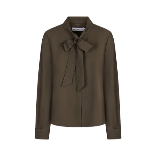 Self-Portrait Twill Pussy Bow Blouse