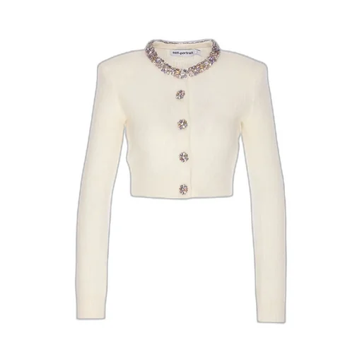 Self-Portrait Embellished Trim Cardigan