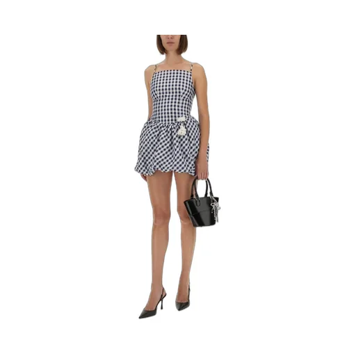 Self-Portrait Gingham Taffeta Mini Dress