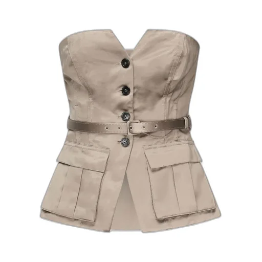 Self-Portrait Satin Corset Top