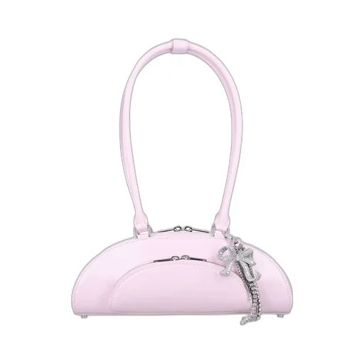 Self-Portrait Leather Curved Charm Shoulder Bag