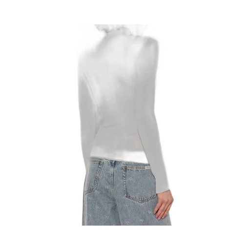 Self Portrait Turtleneck Semi-Sheer Top