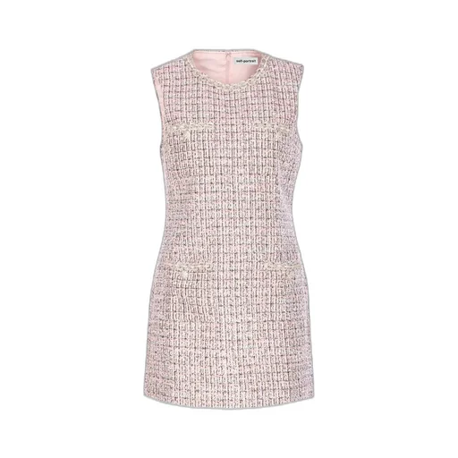 Self-Portrait Boucle Sleeveless Mini Dress