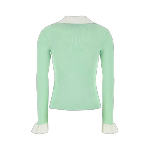 Self-Portrait Ribbed Knitted Top