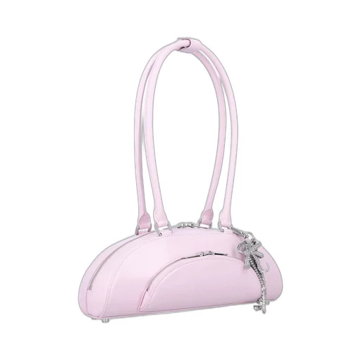 Self-Portrait Leather Curved Charm Shoulder Bag