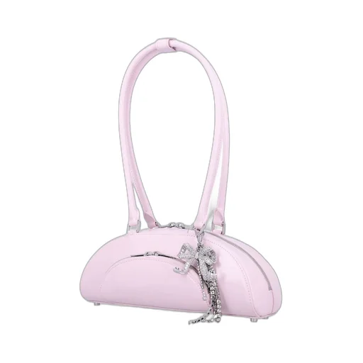 Self-Portrait Leather Curved Charm Shoulder Bag