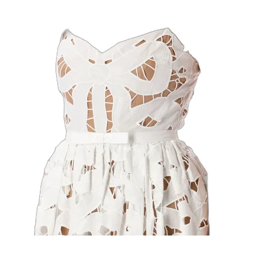 Self-Portrait Bow Embroidered Midi Dress