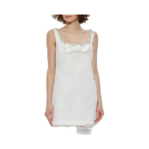 Self-Portrait Square-Neck Sleeveless Mini Dress