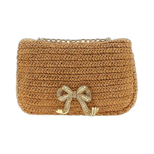 Self-Portrait Bow Charm Chain-Linked Shoulder Bag