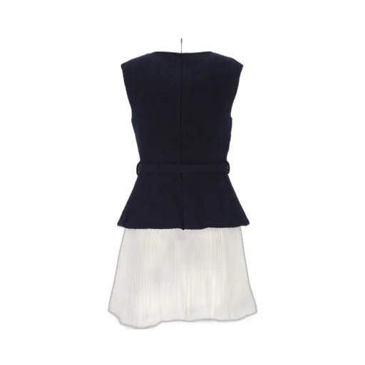 Self-Portrait Boucle And Chiffon Mini Dress