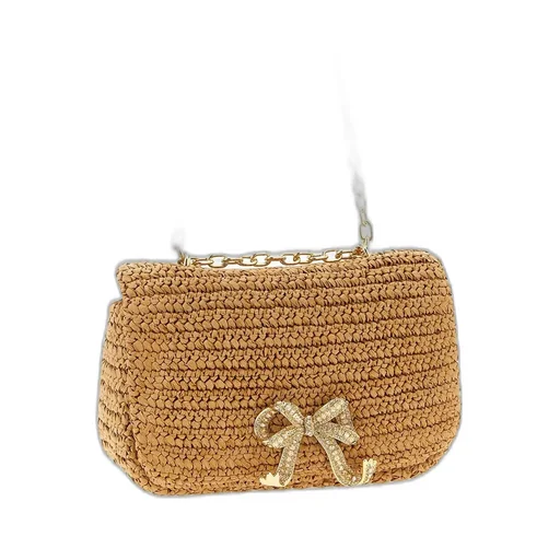 Self-Portrait Bow Charm Chain-Linked Shoulder Bag