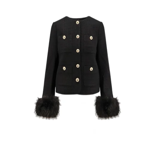 Self-Portrait Boucle Fur Cuff Jacket