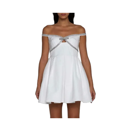 Self-Portrait Bow Detailed Off-Shoulder Mini Dress