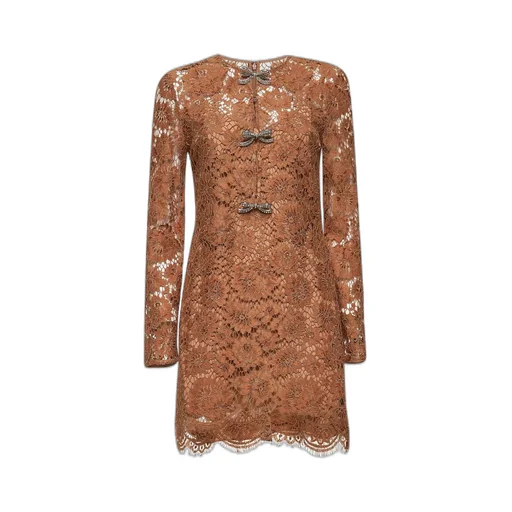 Self-Portrait Lace Bow Mini Dress